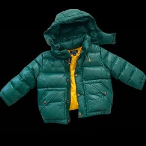 RALPH LAUREN POLO, winter jacket, baby/toddler, 2T, green/yellow